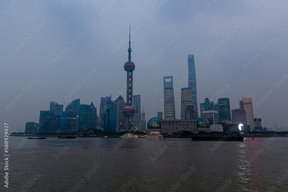Obraz premium Skyline of Pudong in Shanghai, China