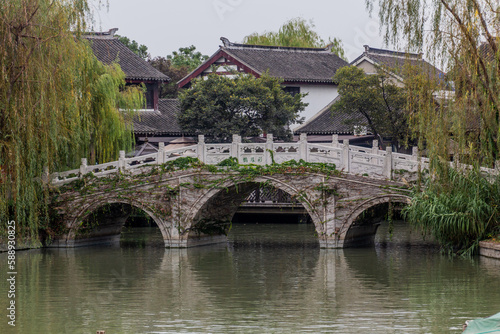 Bridge in ancient Luzhi water town, Jiangsu province, China