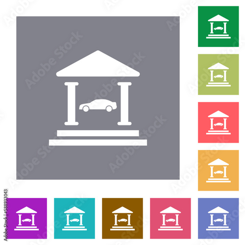 Car loan square flat icons photo