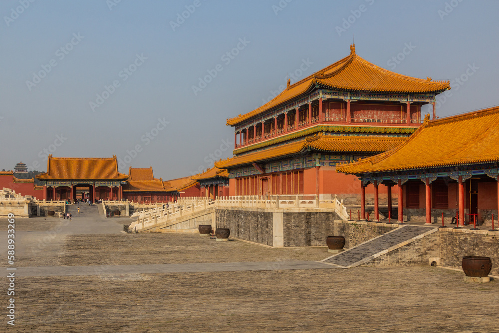 Belvedere of Embodying Benevolence in the Forbidden City in Beijing, China Belvedere of Embodying Benevolence in the Forbidden City in Beijing, China