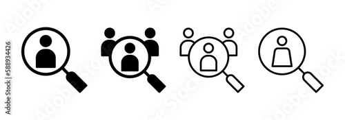 Hiring icon vector for web and mobile app. Search job vacancy sign and symbol. Human resources concept. Recruitment