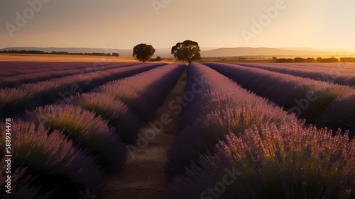 Capturing the Magic of Lavender Fields at Sunset © Emojibb.Family