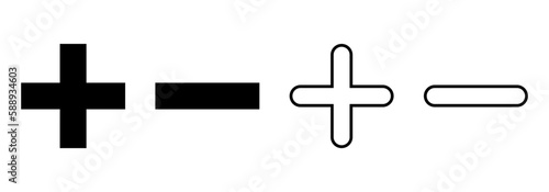 Plus and minus icon vector for web and mobile app. plus sign and symbol. add plus icon