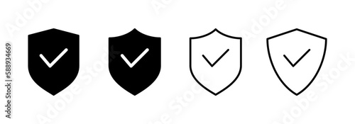 Shield check mark icon vector for web and mobile app. Protection approve sign. Insurance icon