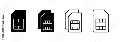 Sim card icon vector for web and mobile app. dual sim card sign and symbol