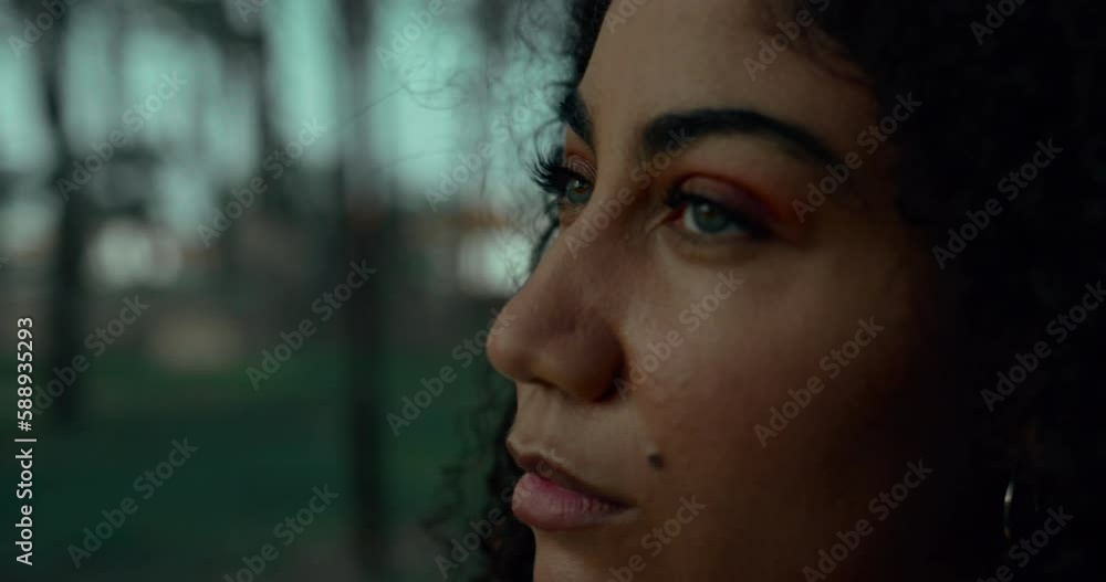 Beautiful Girl Reflecting in a Peaceful Forest Setting Beautiful Girl Reflecting in a Peaceful Forest Setting