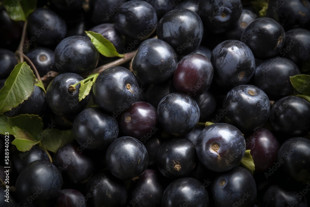 Many black currant berries Many black currant berries