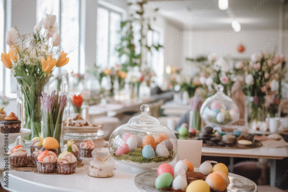 Easter delights. AI generated illustration. Easter delights. AI generated illustration.