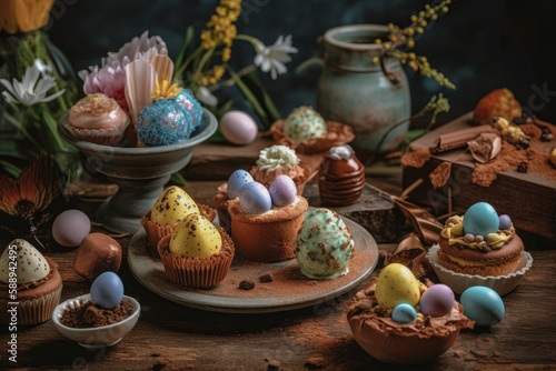 Easter delights. AI generated illustration.