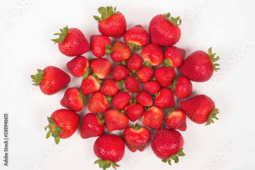 star-shaped arrangement of fresh strawberries. Generative AI