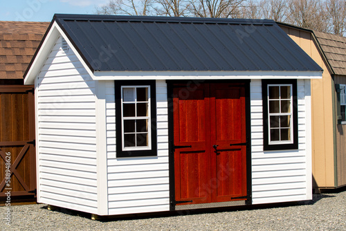 Obraz na plátně new wood sheds on display the shed is typically used as outdoor storage and comm