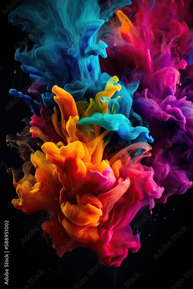 Obraz premium Rainbow Enlightenment. Escape to Reality series. Abstract arrangement of surreal sunset sunrise colors and textures on the subject of landscape painting, imagination, creativity and art. Generative Ai