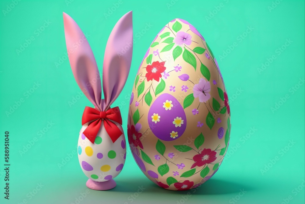 Fototapeta premium Large decorated easter eggs