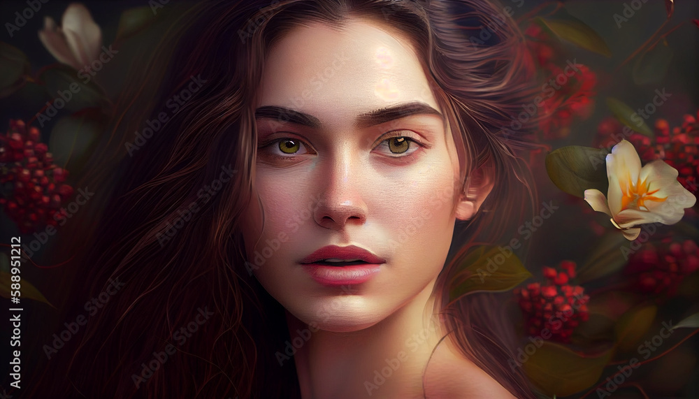 花と女性の美容イメージ(コスメ・エステ・髪の毛・美容室・ヘアケア・Generative AI)
花と女性の美容イメージ(コスメ・エステ・髪の毛・美容室・ヘアケア・Generative AI)