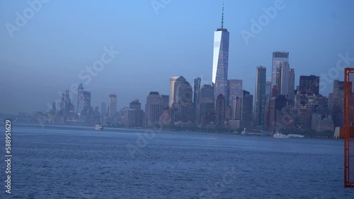 View of New York City from Staten Island ferry