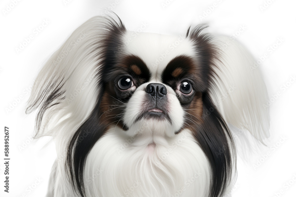 Japanese Chin: Elegant and Playful Dog Breed on a White Background