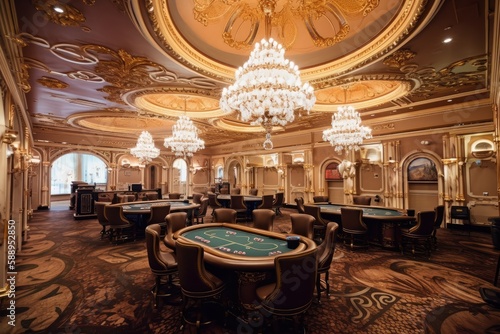 Luxury and elegant casino, generative AI © Nattawat