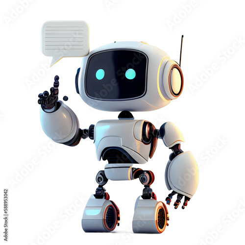 chatbot talking on transparent background, chatgpt, AI robot, artificial intelligence