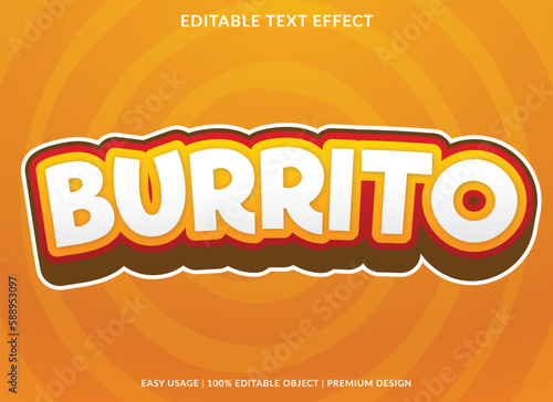 burrito logo with editable text effect template