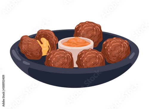 falafel with sauce muslim food