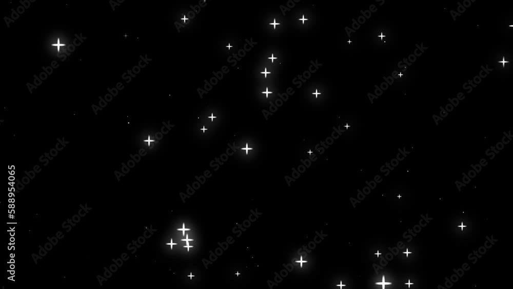Twinkling star night sky animation on dark blackground Stock 비디오 ...