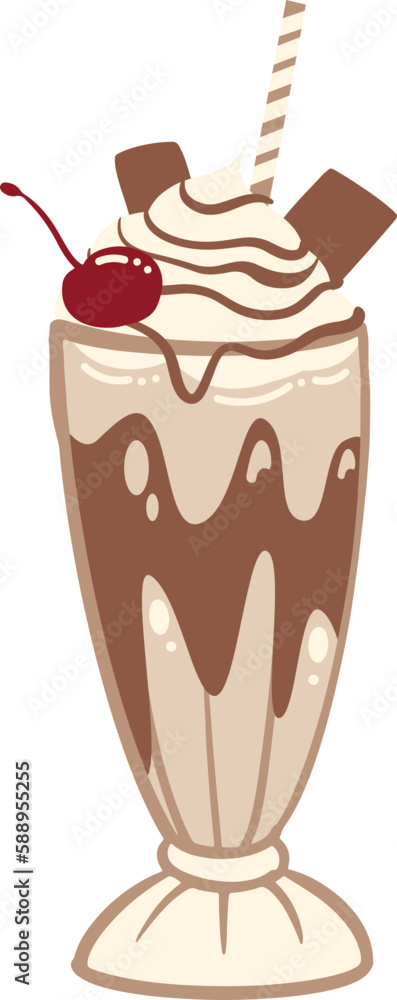Chocolate milkshake illustration
