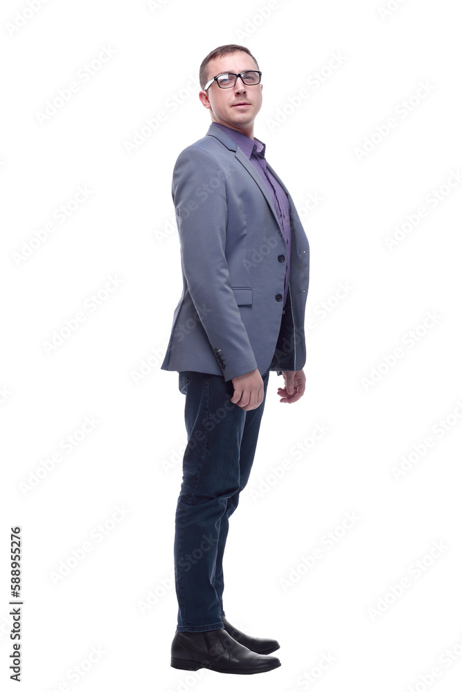 Side view profile of a young business man Side view profile of a young business man