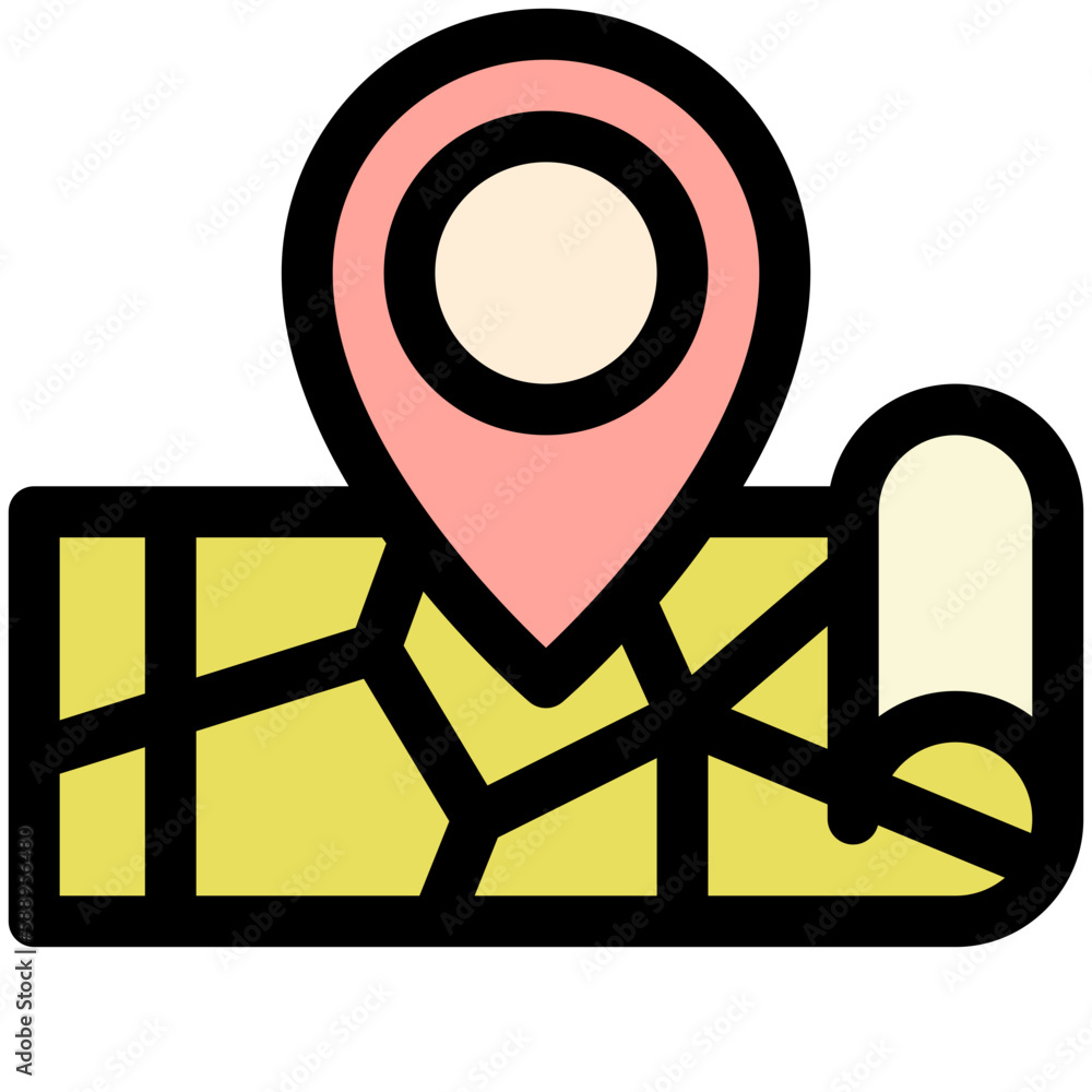 location black outline filled color icon location black outline filled color icon
