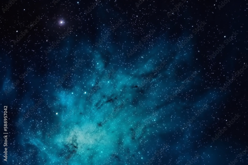Deep Blue and Colourful Universe: A Stunning View of Stars and Beyond. (Generative AI)