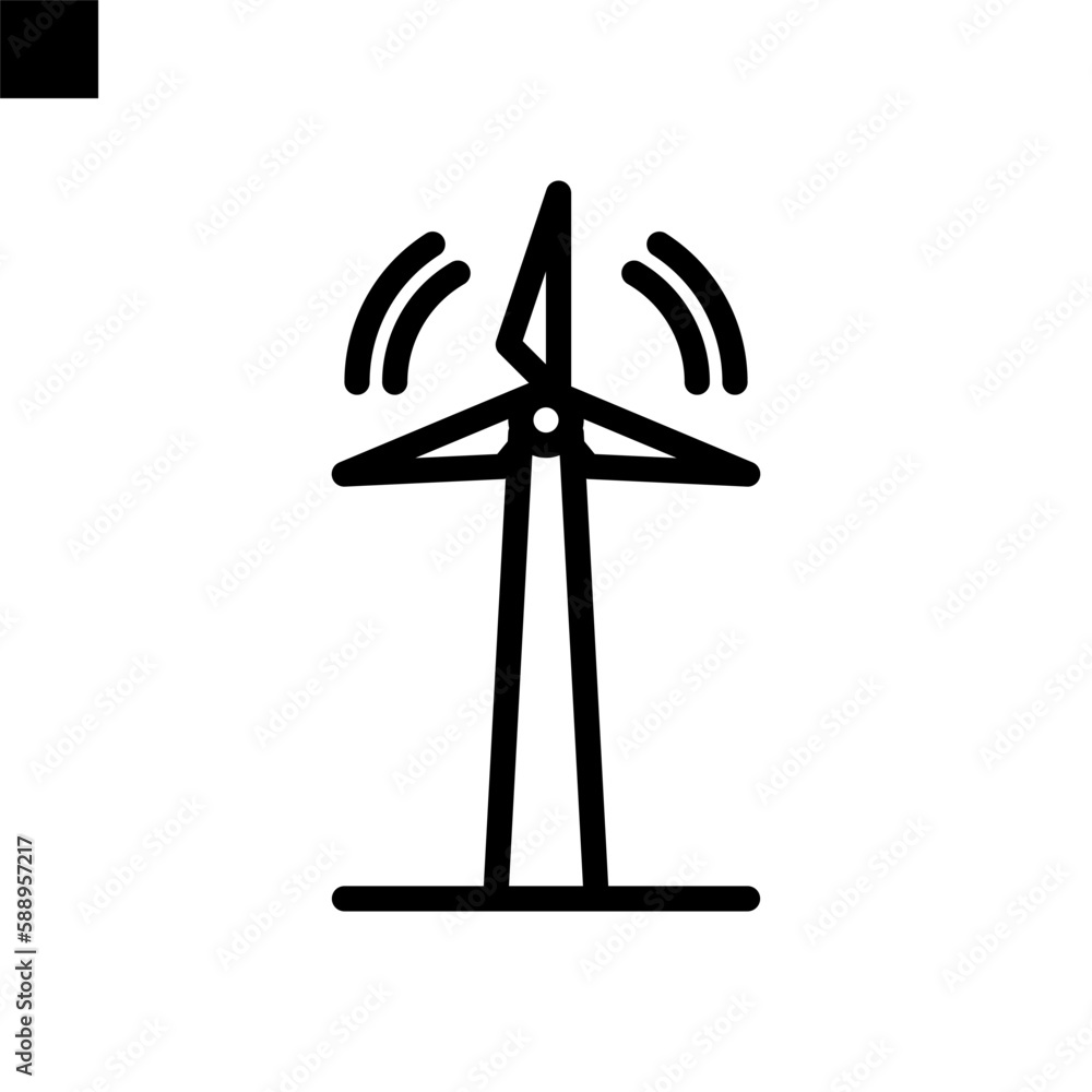 Windmill icon line style vector Windmill icon line style vector