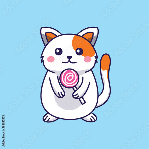 Cat eat candy