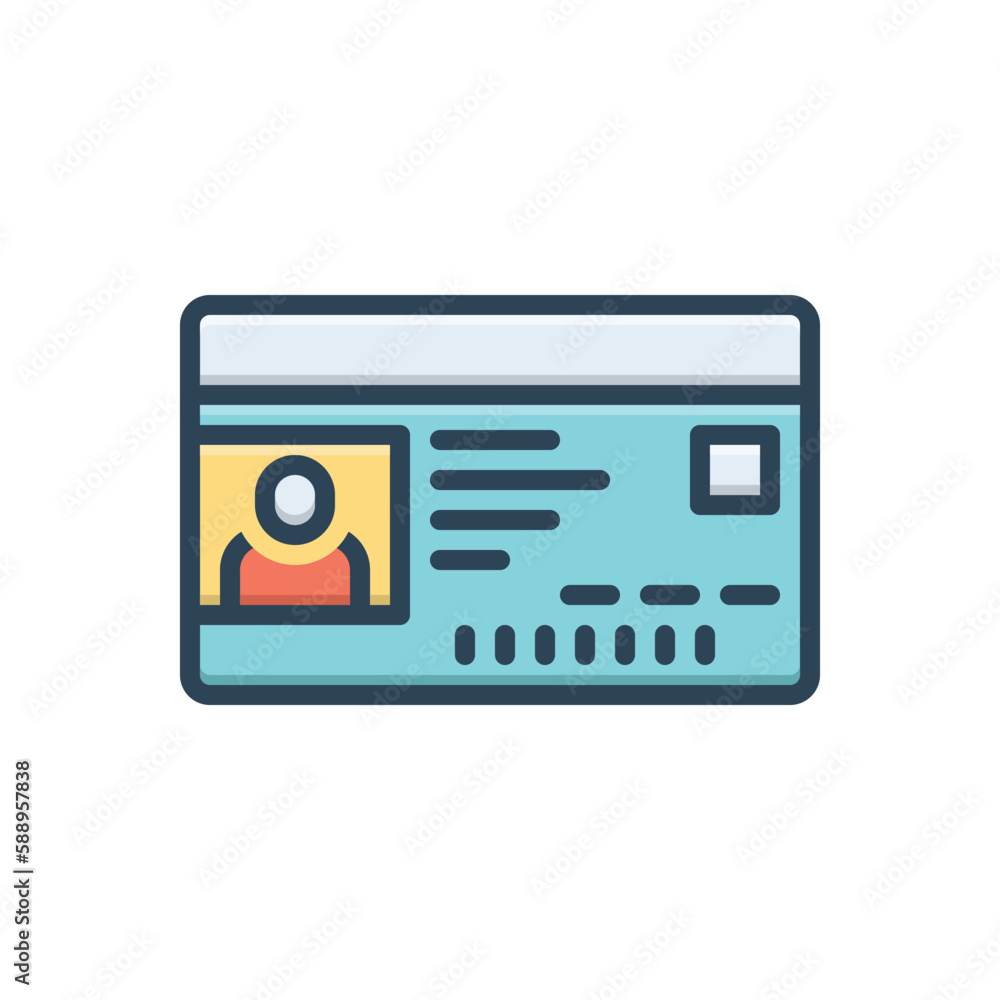 Fototapeta premium Color illustration icon for licensed 