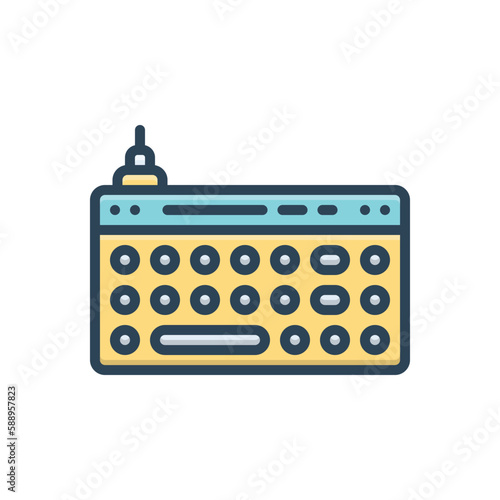 Color illustration icon for keyboards 