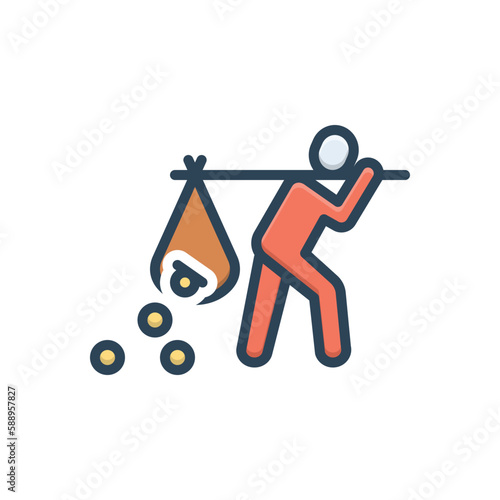 Color illustration icon for lose 