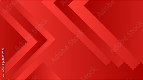 Modern red geometric shapes 3d abstract technology background. Vector abstract graphic design banner pattern presentation background web template.