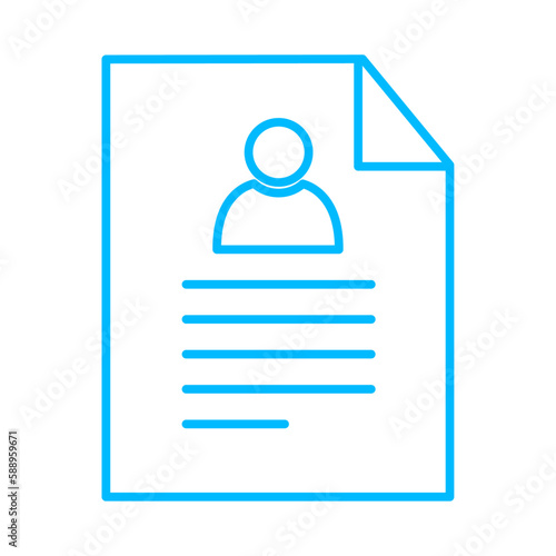 Resume business people icon with blue outline style. job, resume, business, people, employment, manager, interview. Vector Illustration