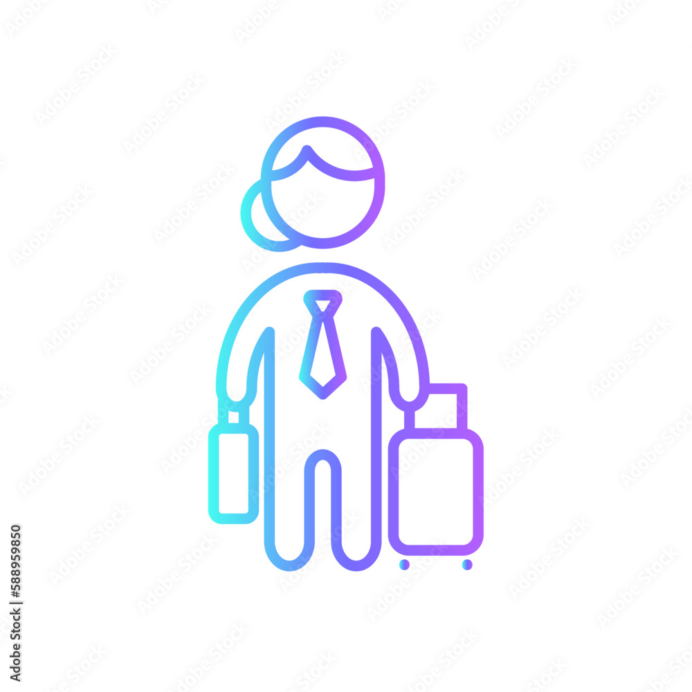 Business man business people icon with purple blue outline style. job, business, employee, concept, people, hr, recruitment. Vector Illustration Business man business people icon with purple blue outline style. job, business, employee, concept, people, hr, recruitment. Vector Illustration
