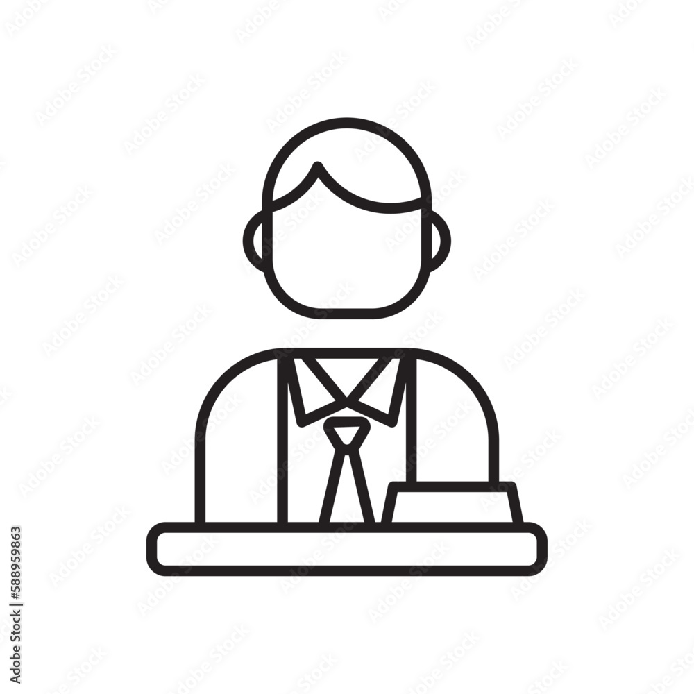Boss business people icon with black outline style. job, resume, business, people, employment, manager, interview. Vector Illustration Boss business people icon with black outline style. job, resume, business, people, employment, manager, interview. Vector Illustration