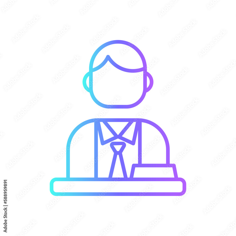 Boss business people icon with purple blue outline style. job, resume, business, people, employment, manager, interview. Vector Illustration Boss business people icon with purple blue outline style. job, resume, business, people, employment, manager, interview. Vector Illustration