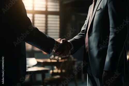Two businesspeople are shaking hands
