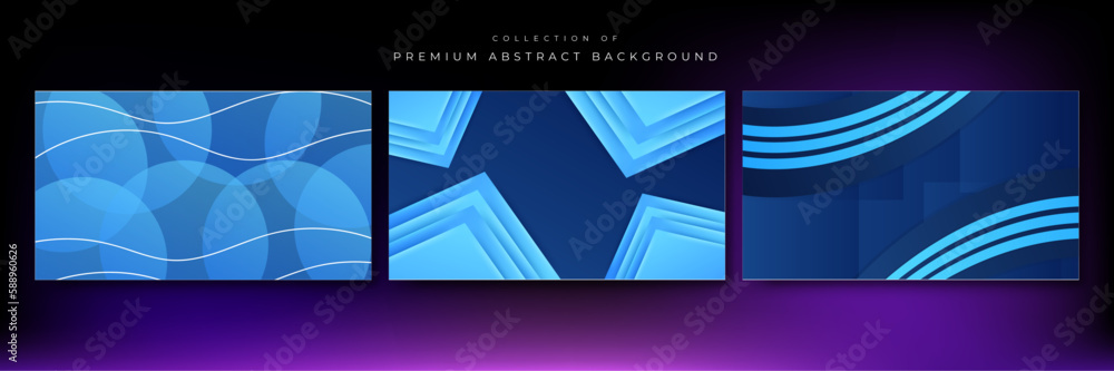 Modern blue abstract presentation background with stripes lines