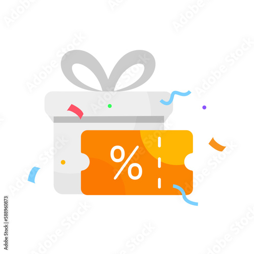 get a gift voucher concept illustration flat design vector eps10. modern graphic element for landing page, empty state ui, infographic, icon