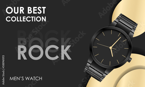 3d watch illustration vector poster. watch template poster vector social media