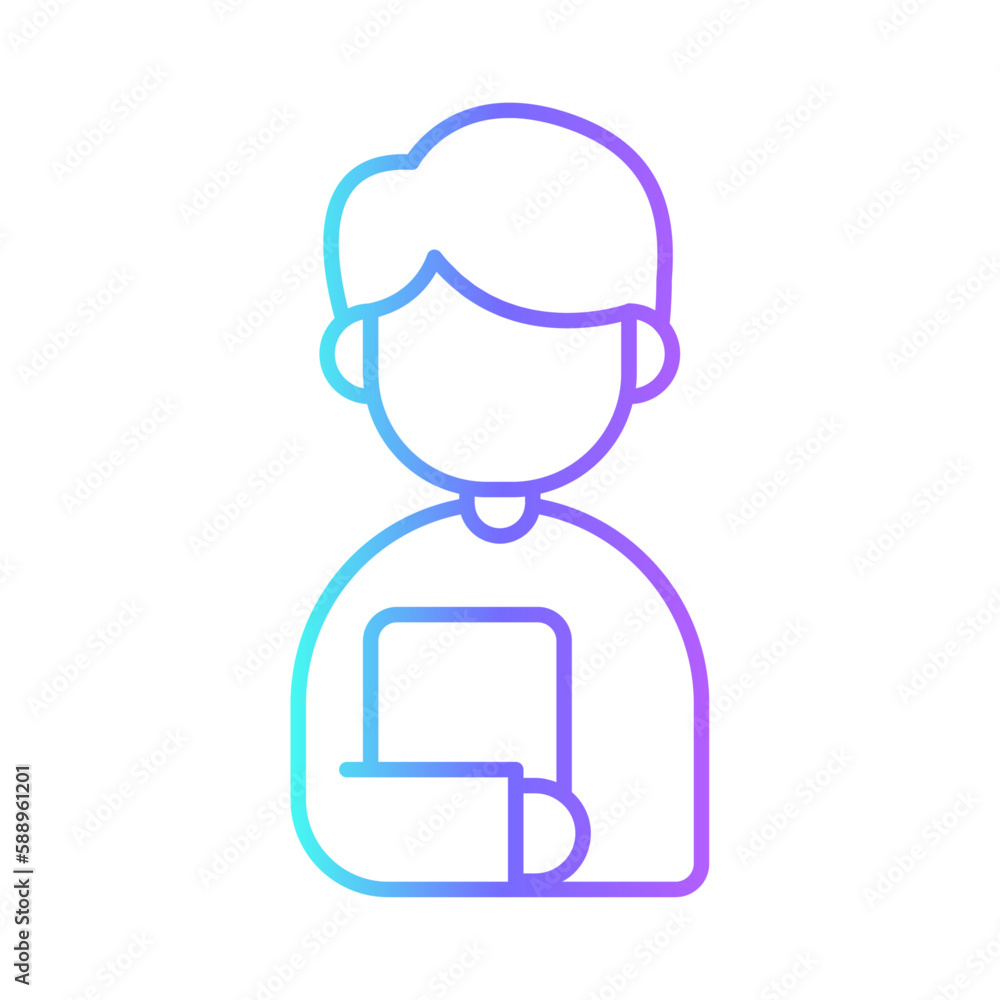 Employee business people icon with purple blue outline style. job, business, employee, concept, people, hr, recruitment. Vector Illustration Employee business people icon with purple blue outline style. job, business, employee, concept, people, hr, recruitment. Vector Illustration