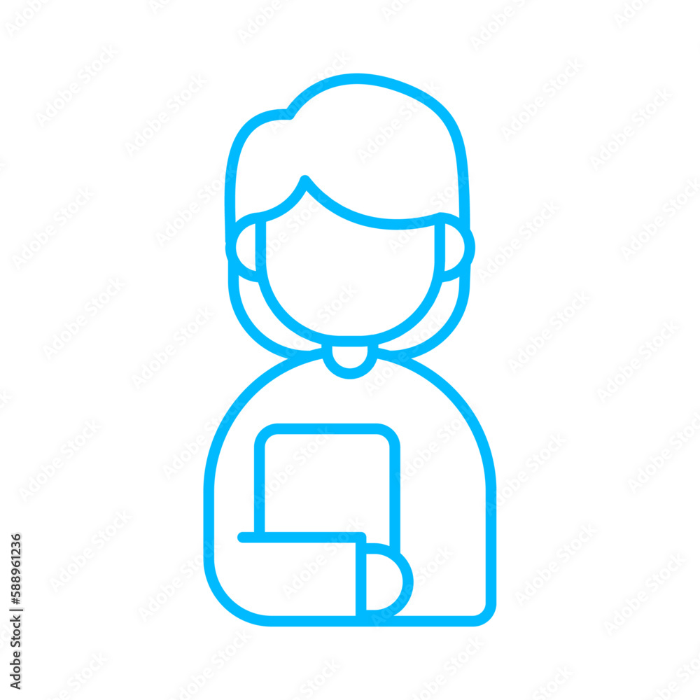 Employee business people icon with blue outline style. job, business, employee, concept, people, hr, recruitment. Vector Illustration Employee business people icon with blue outline style. job, business, employee, concept, people, hr, recruitment. Vector Illustration