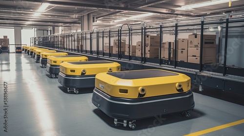 Automated guided vehicle) AGV , ai generated