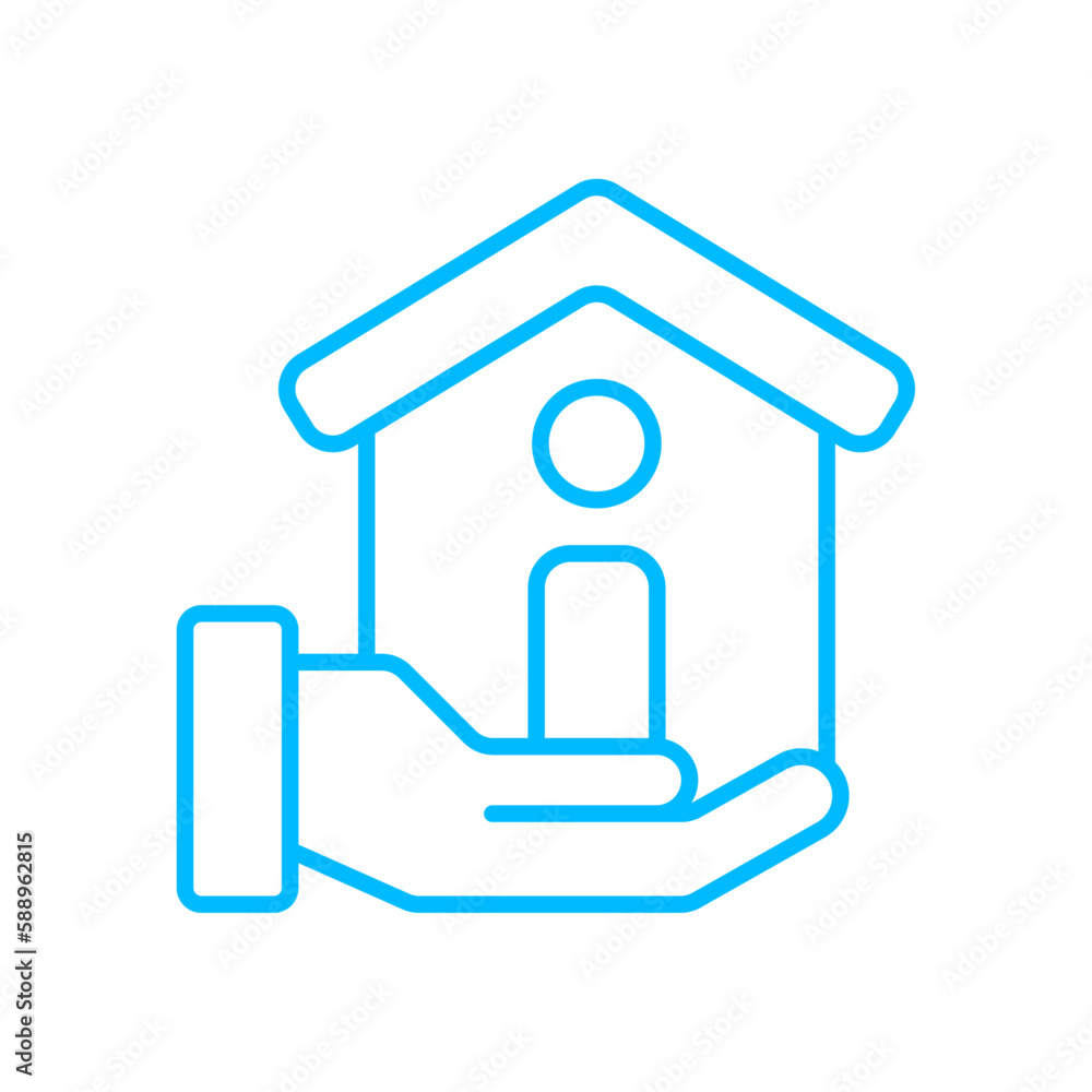 House real estate icon with blue outline style. home, building, house, property, real, business, estate. Vector Illustration. Vector Illustration House real estate icon with blue outline style. home, building, house, property, real, business, estate. Vector Illustration. Vector Illustration