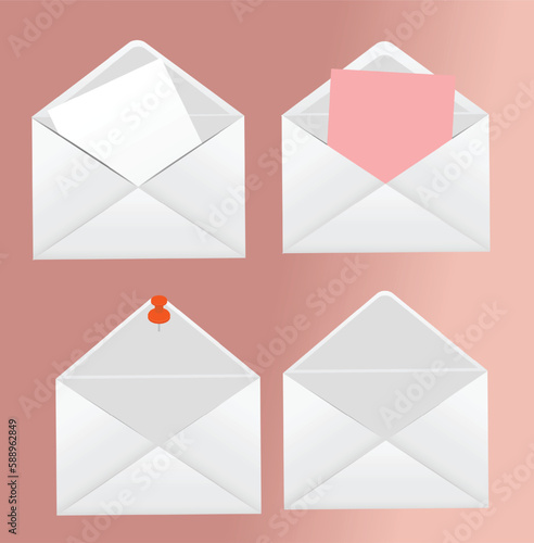 Set of envelopes with letters