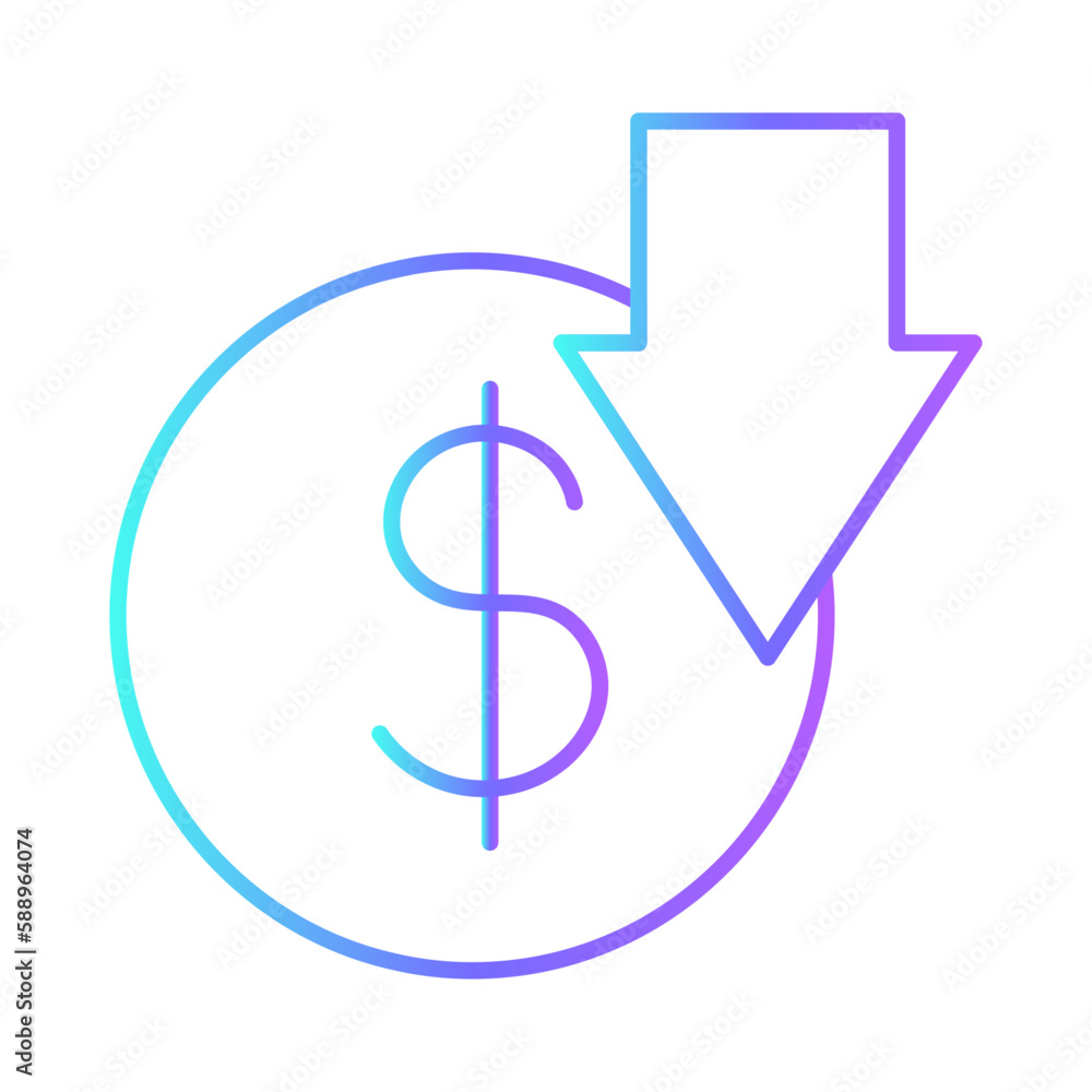Profit icon with purple blue outline style. finance, growth, business, profit, financial, money, increase. Vector illustration Profit icon with purple blue outline style. finance, growth, business, profit, financial, money, increase. Vector illustration