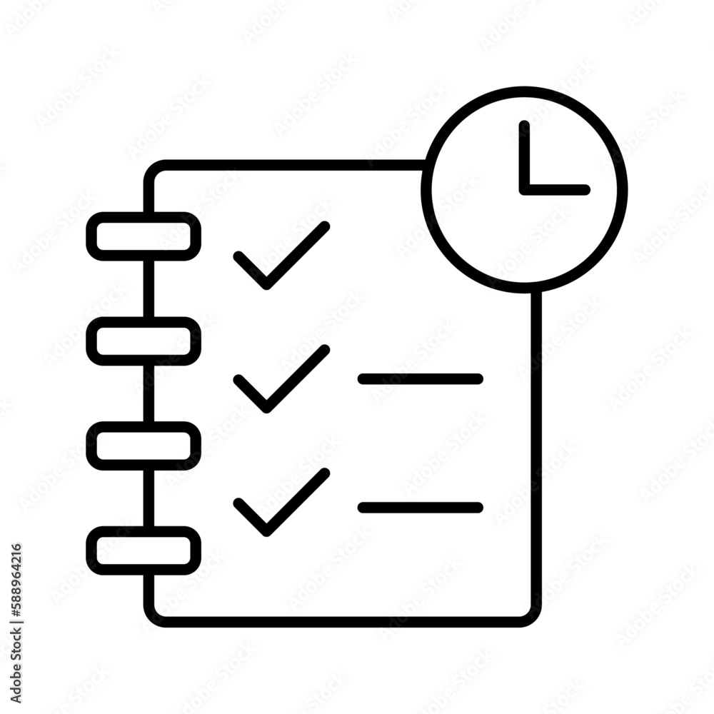 Plan icon with black outline style. business, strategy, office, management, concept, work, success. Vector illustration Plan icon with black outline style. business, strategy, office, management, concept, work, success. Vector illustration